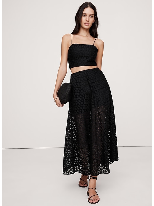 Satin Square-Neck Cropped Tank