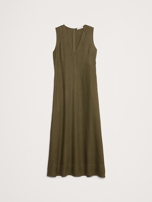 Linen V-Neck Maxi Dress | Banana Republic