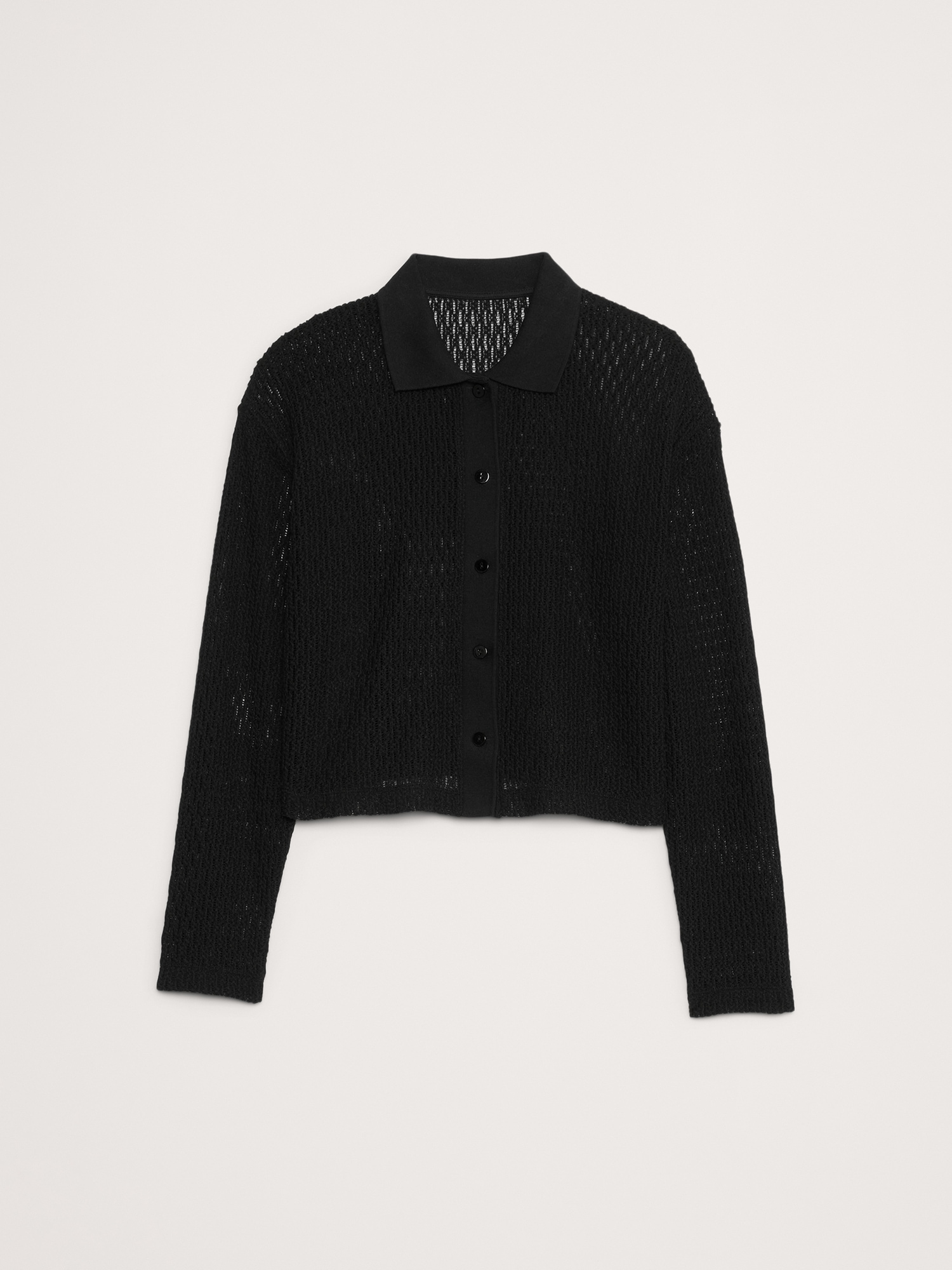 Mesh Polo Cardigan