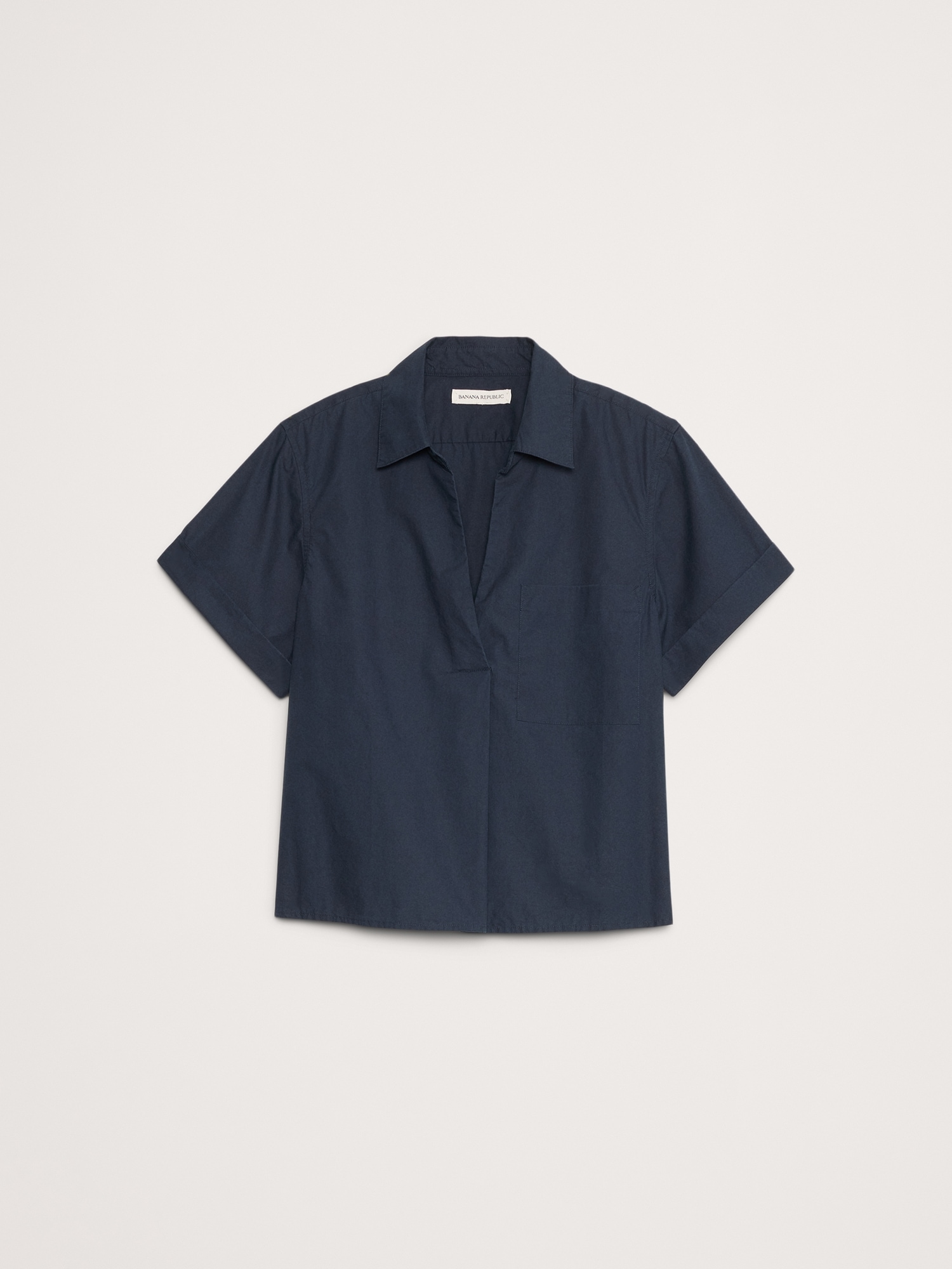 Poplin Cropped Popover Shirt