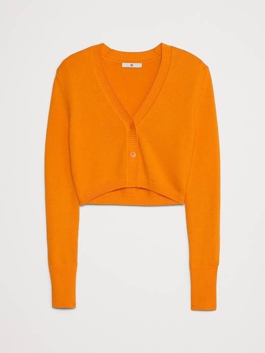 トップス V silk cotton lib short cardigan Cotton-Silk Cropped Cardigan | Banana Republic