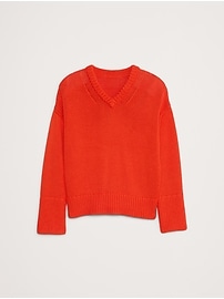 Oversized Cotton V-Neck Sweater