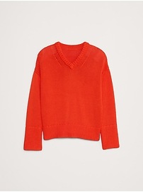 Oversized Cotton V-Neck Sweater