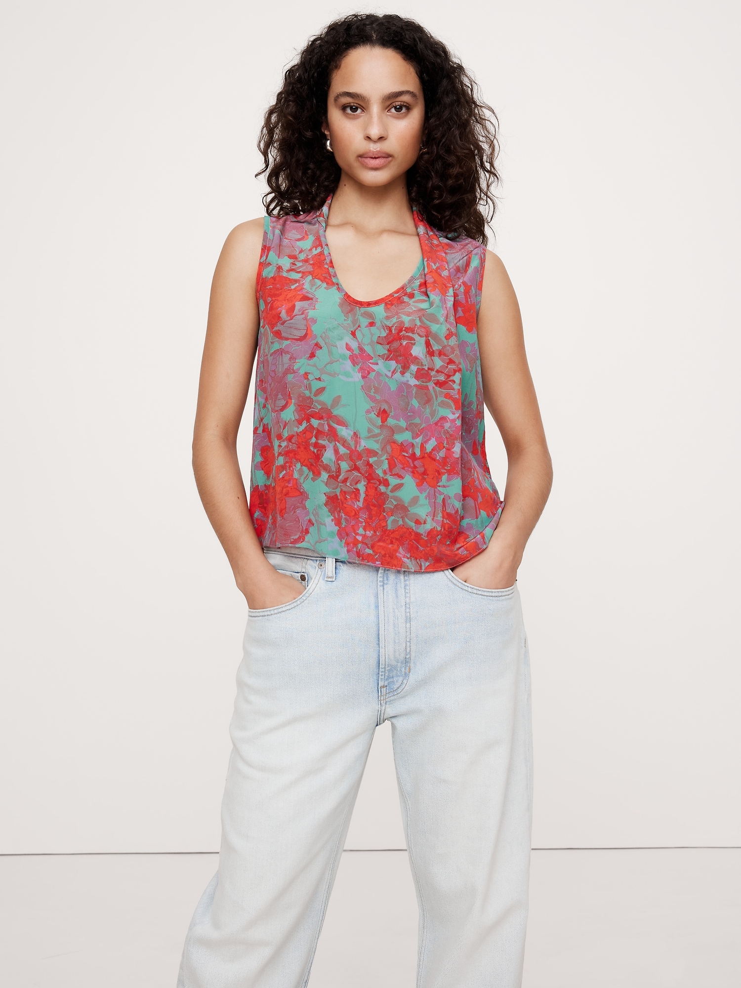 Matte Silk Draped Tank