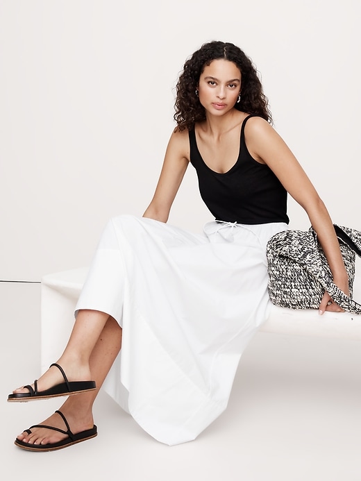 Stretch-Satin Maxi Skirt