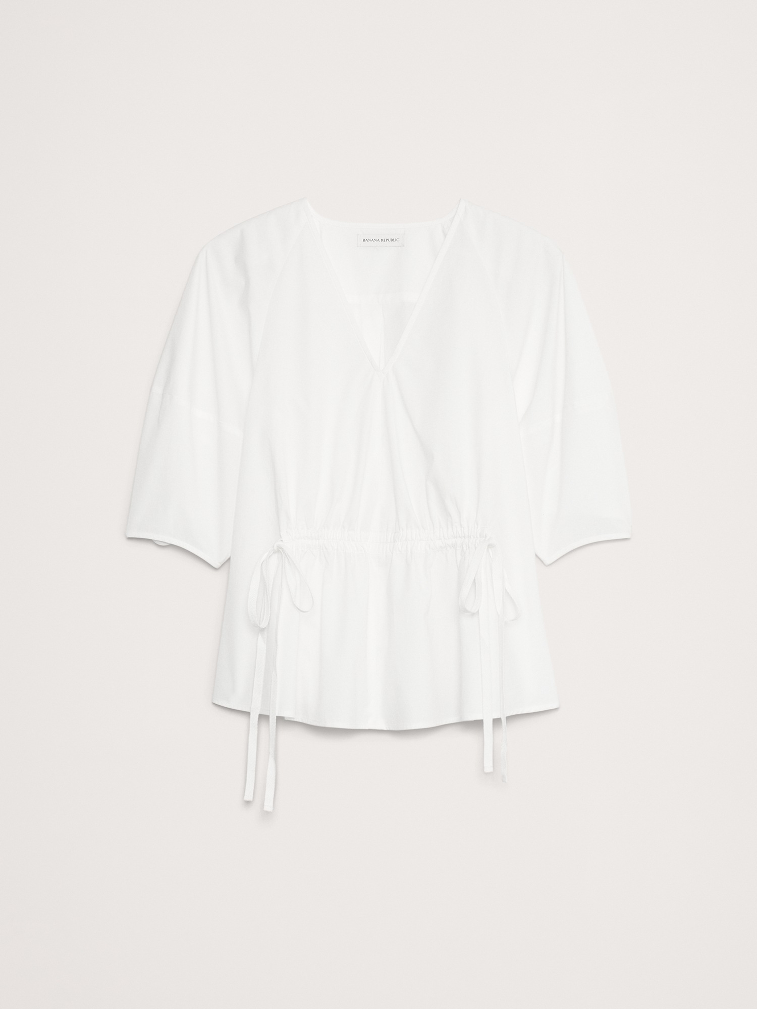 Poplin Cinch-Waist Top