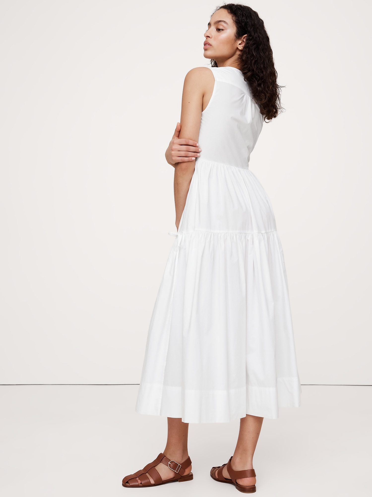 Cotton Poplin Wrap Maxi Dress