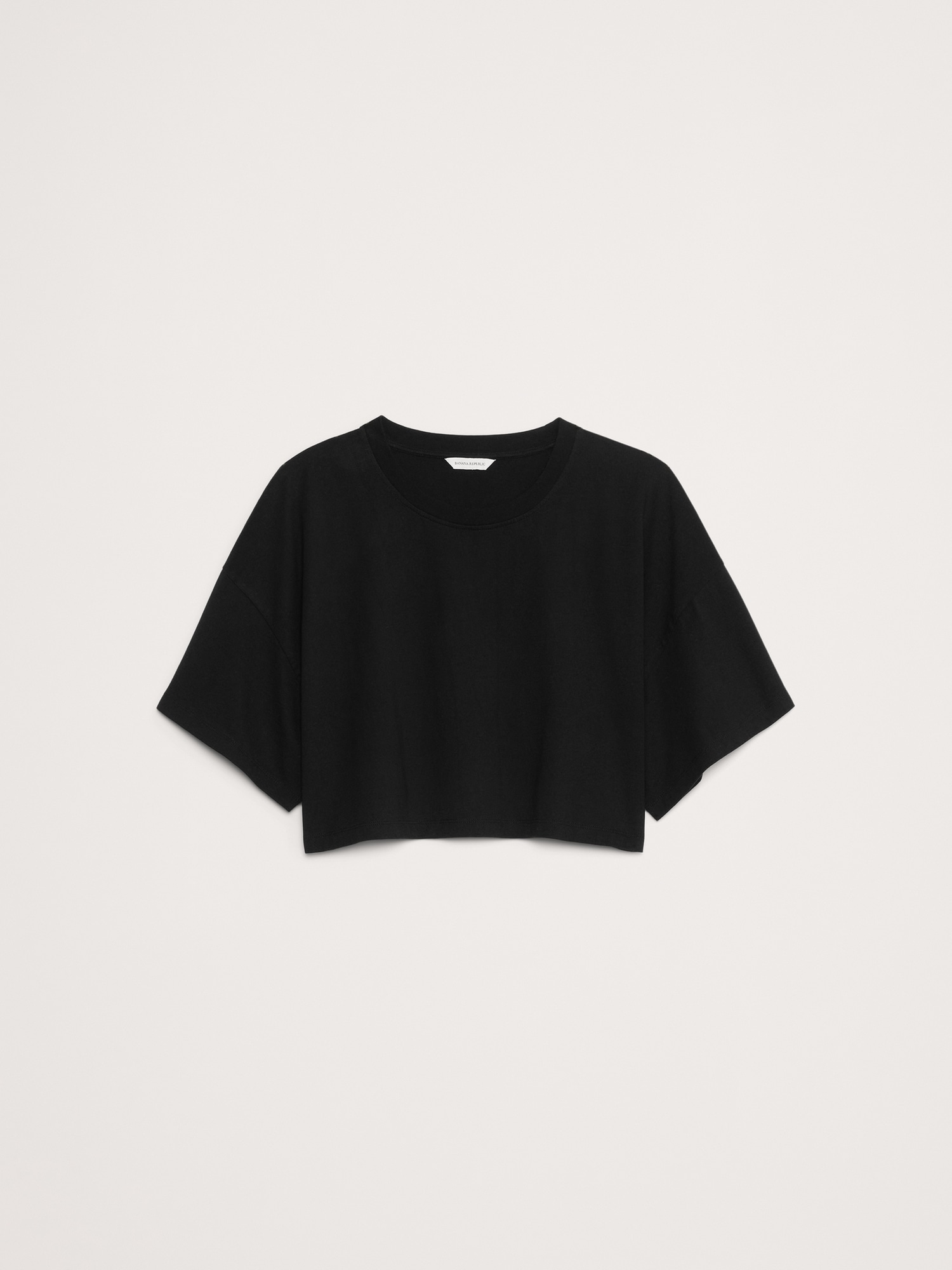 Oversized Vintage Cotton Cropped T-Shirt