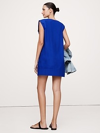 Cotton Poplin Cinch-Waist Mini Dress