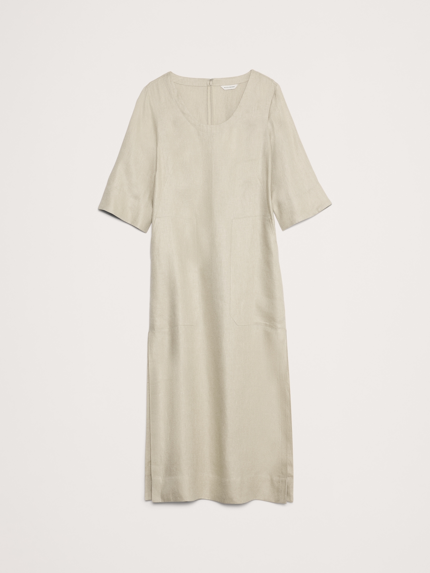 Linen Scoop-Neck Maxi Dress