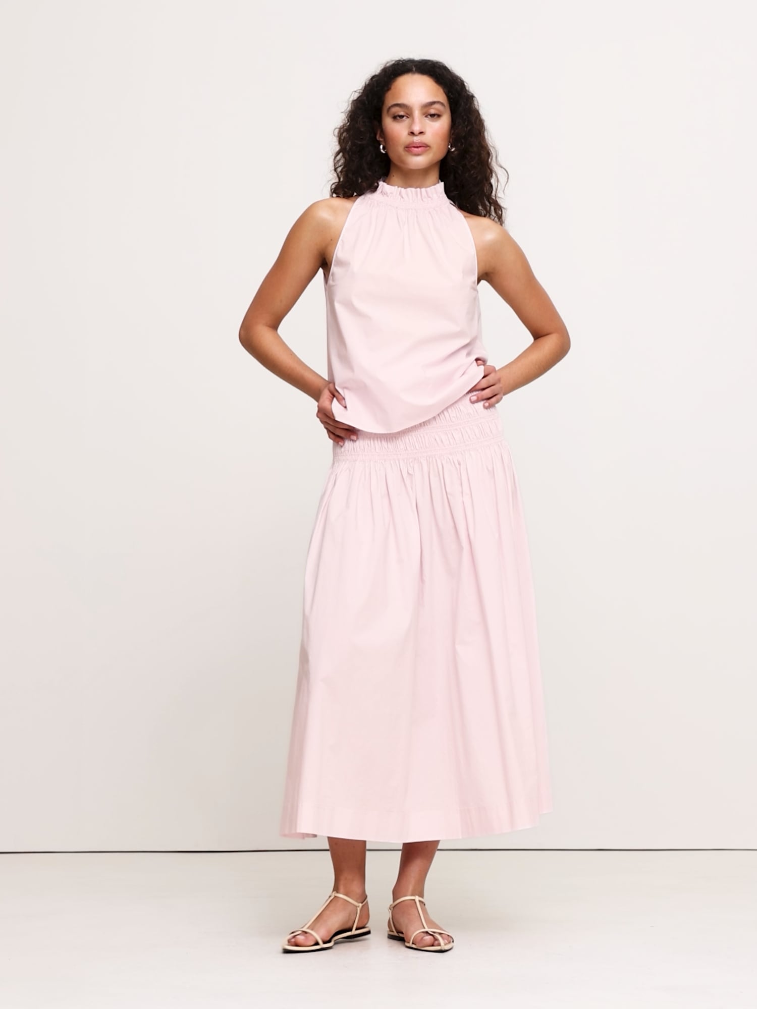 Image number 2 showing, Cotton Poplin Ruche-Neck Top