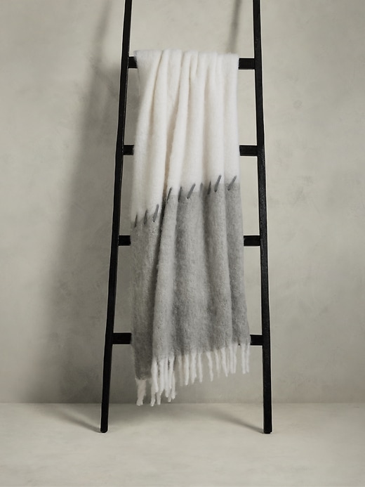 Leather Stitch Wool Throw