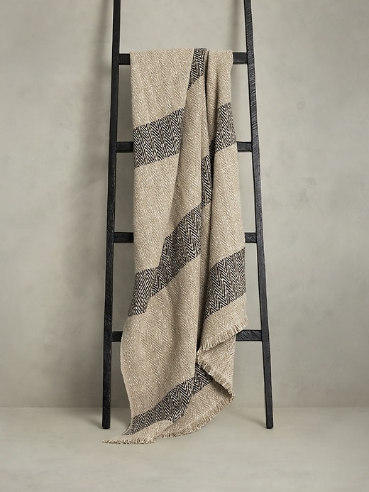 Rustic Linen Stripe Throw