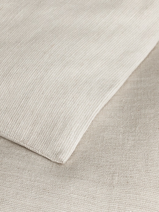 Textured-Stripe Linen Duvet Cover