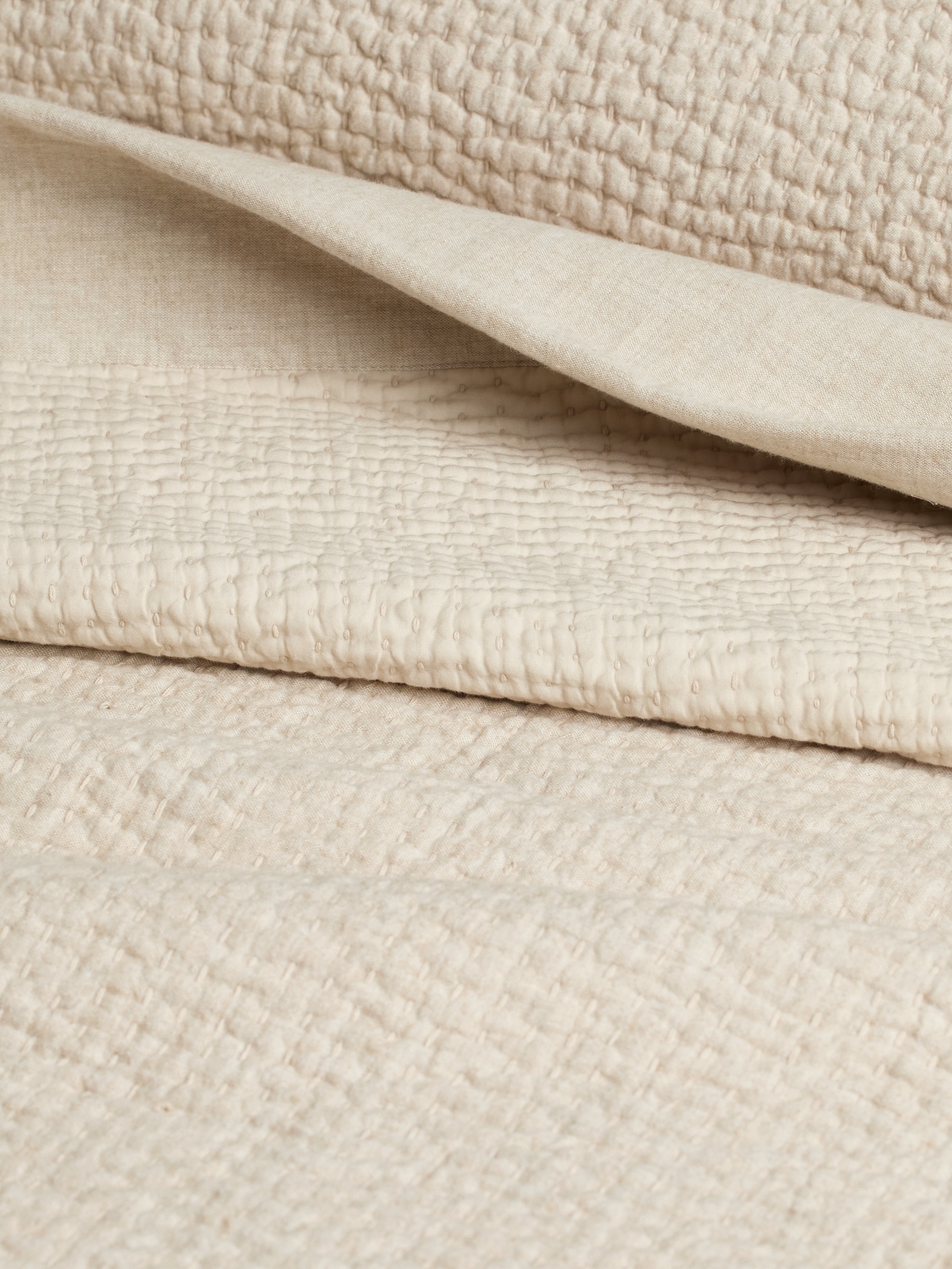 Hand-Stitched Cotton-Cashmere Quilt