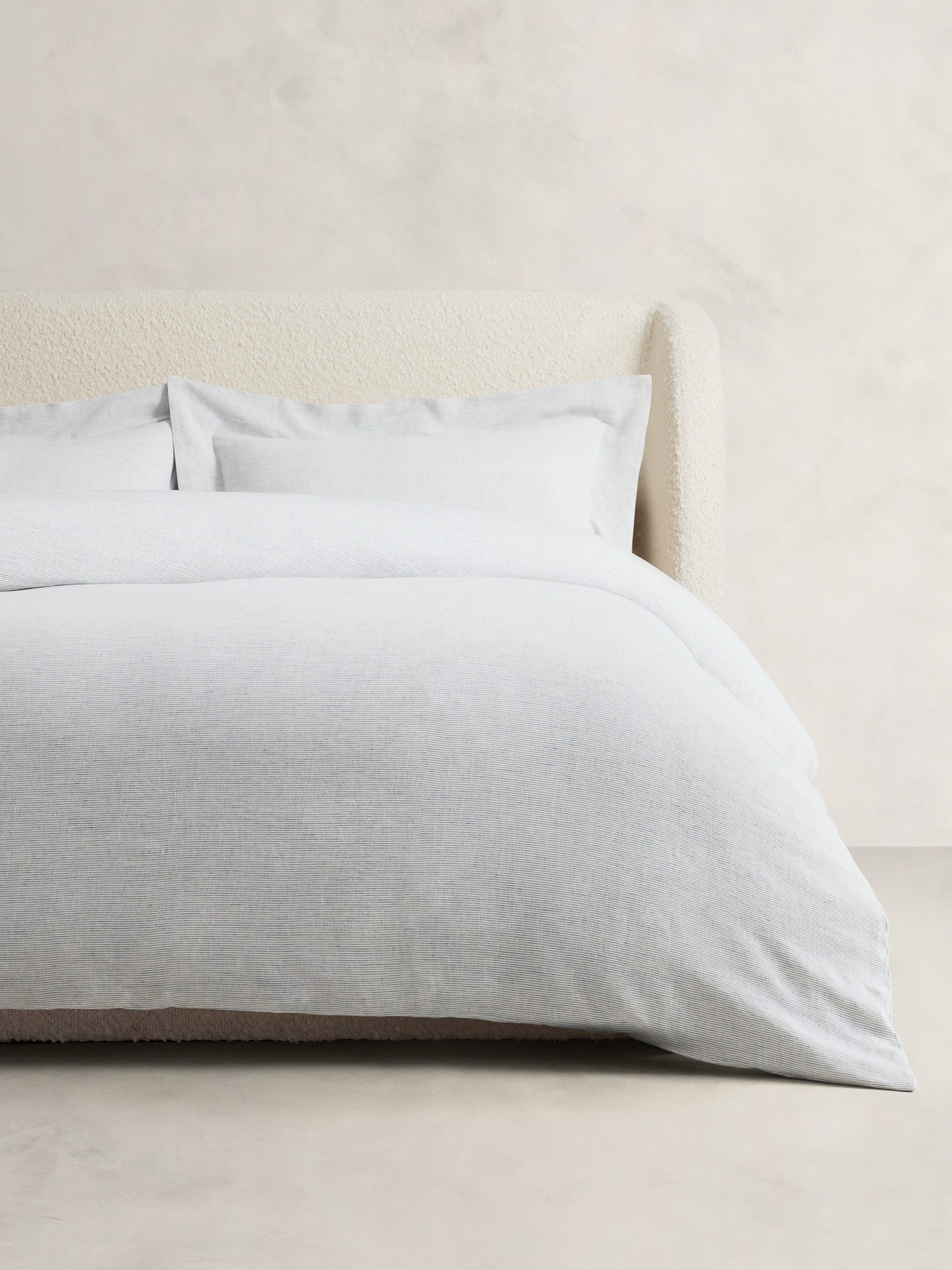 Image number 1 showing, Thin-Stripe Linen Duvet Cover