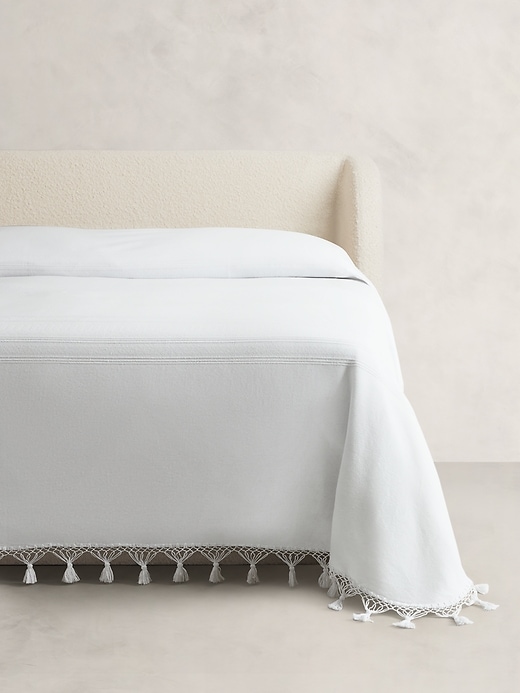 Tasseled-Fringe Cotton Coverlet