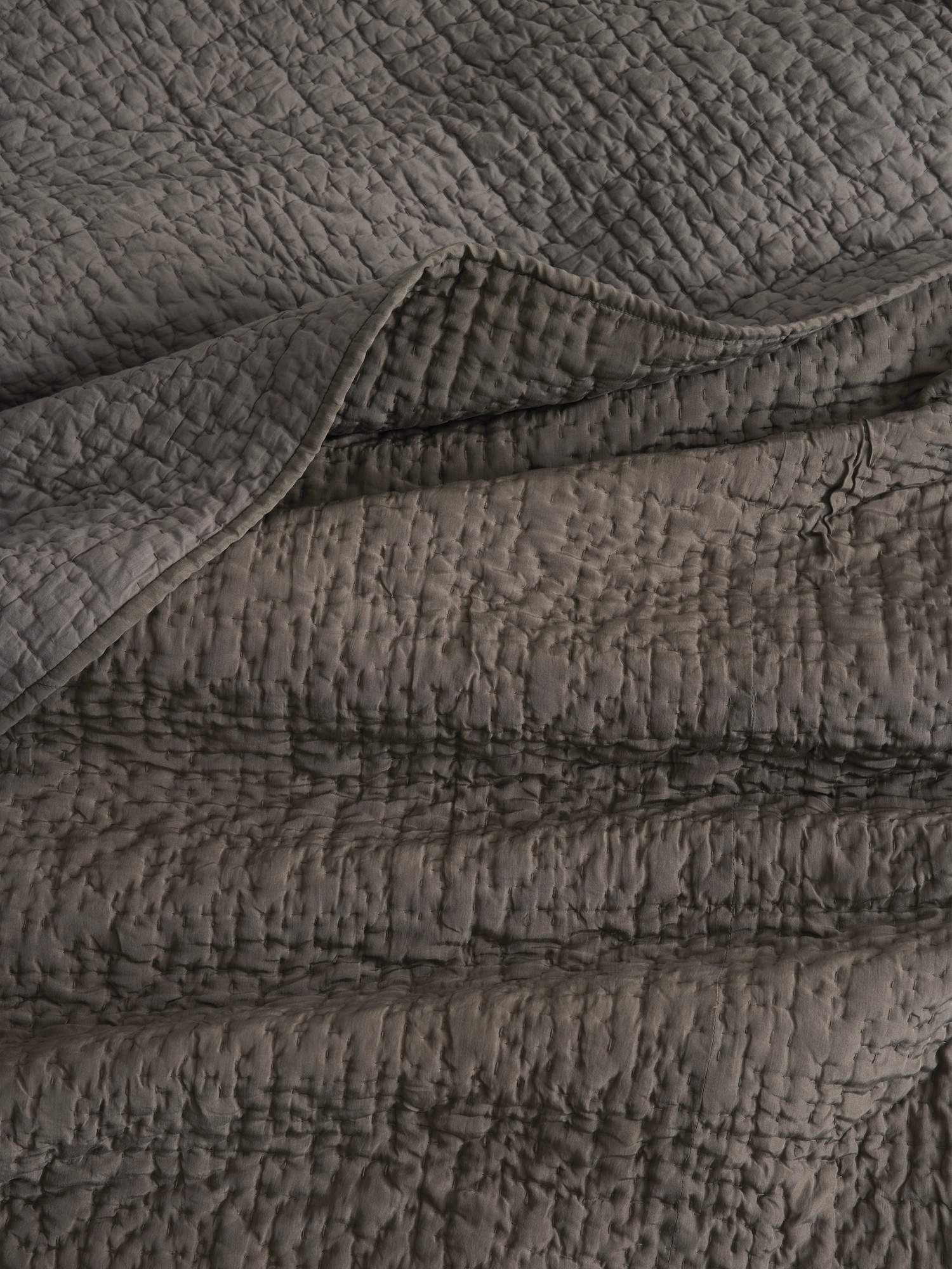 Hand-Stitched Abstract Silk Quilt