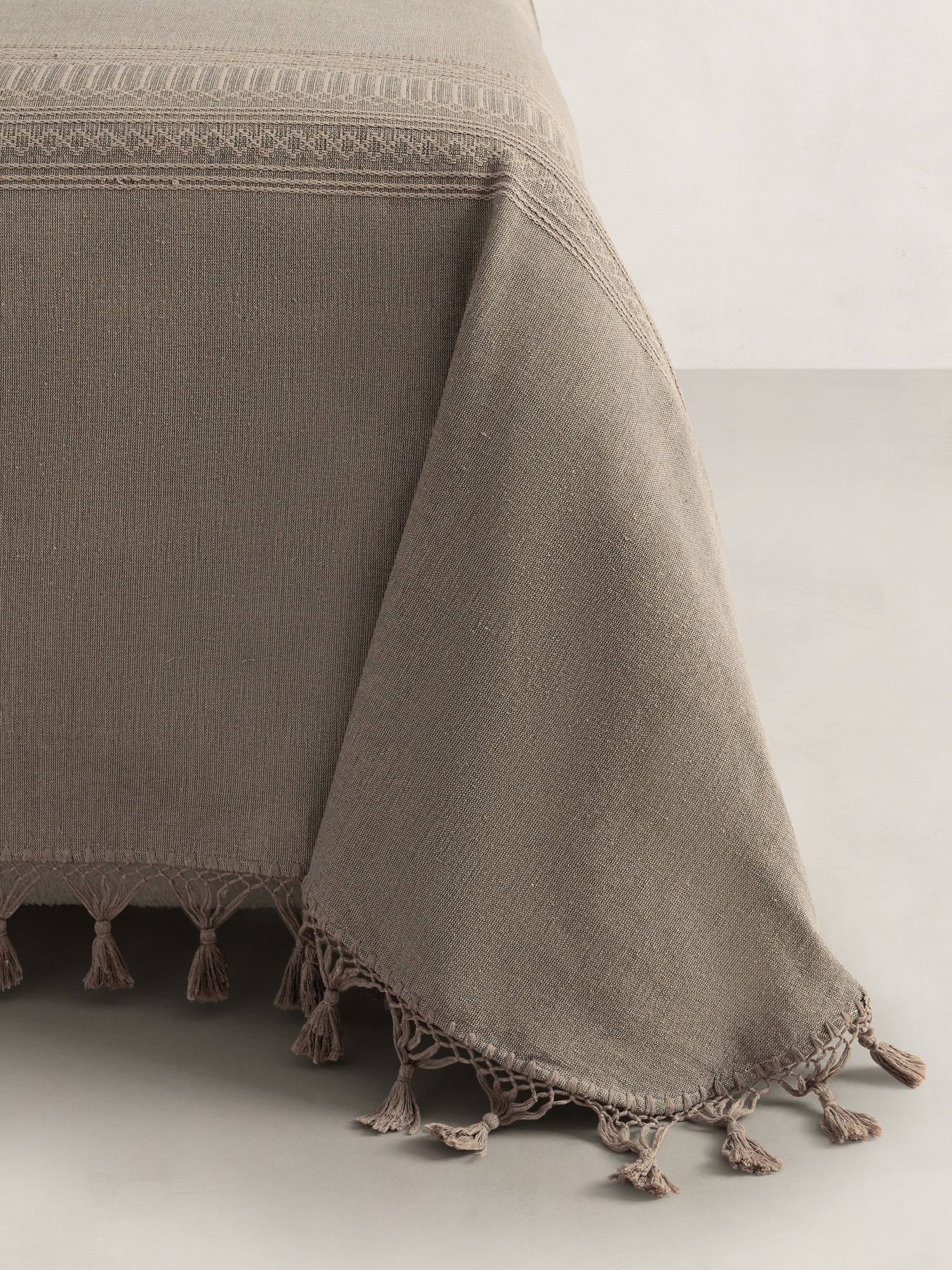 Tasseled-Fringe Cotton Coverlet