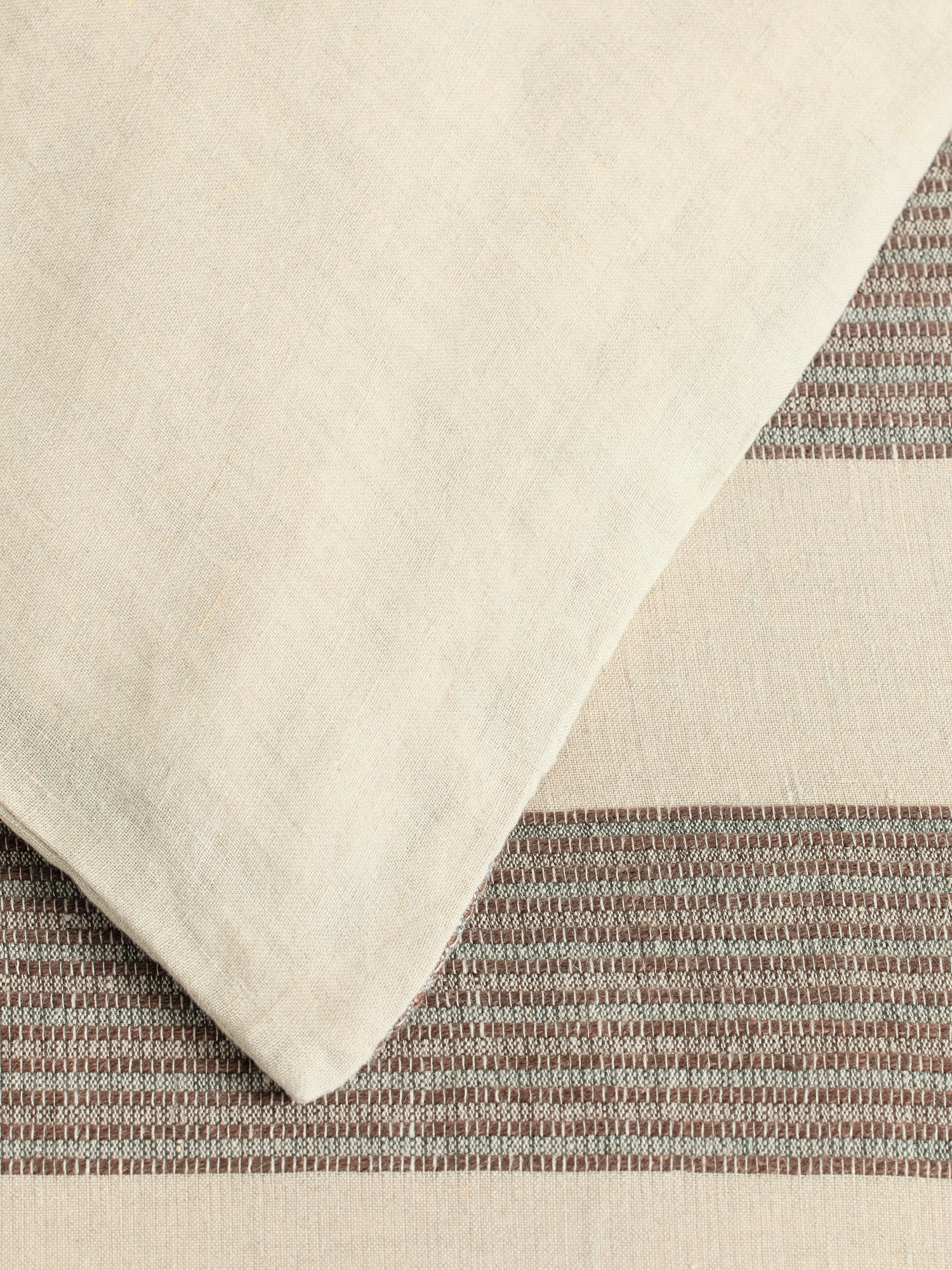 Corded-Stripe Linen Duvet Cover