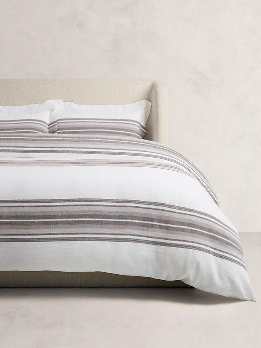 Multi-Stripe Linen Duvet Cover