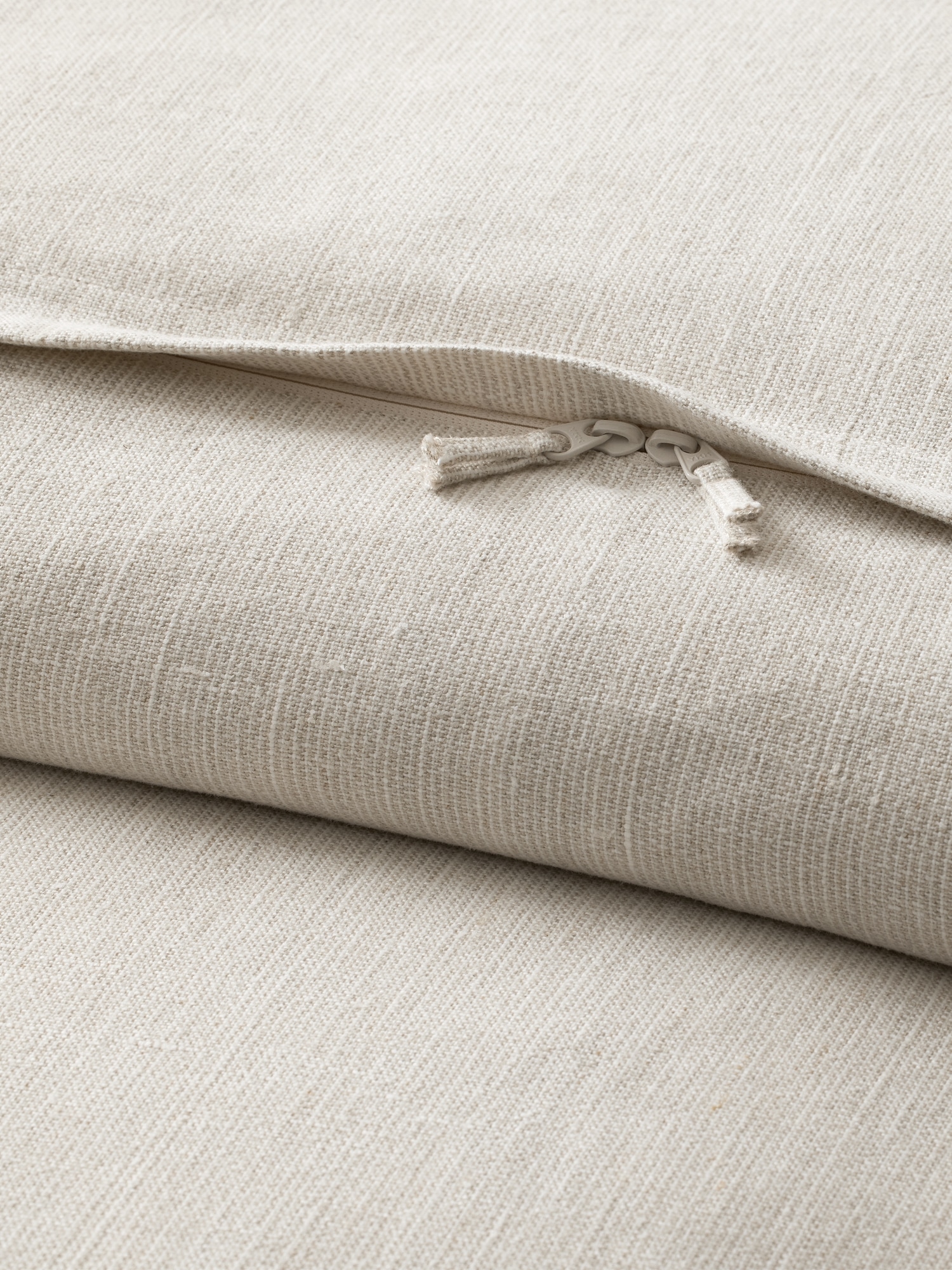 Textured-Stripe Linen Duvet Cover
