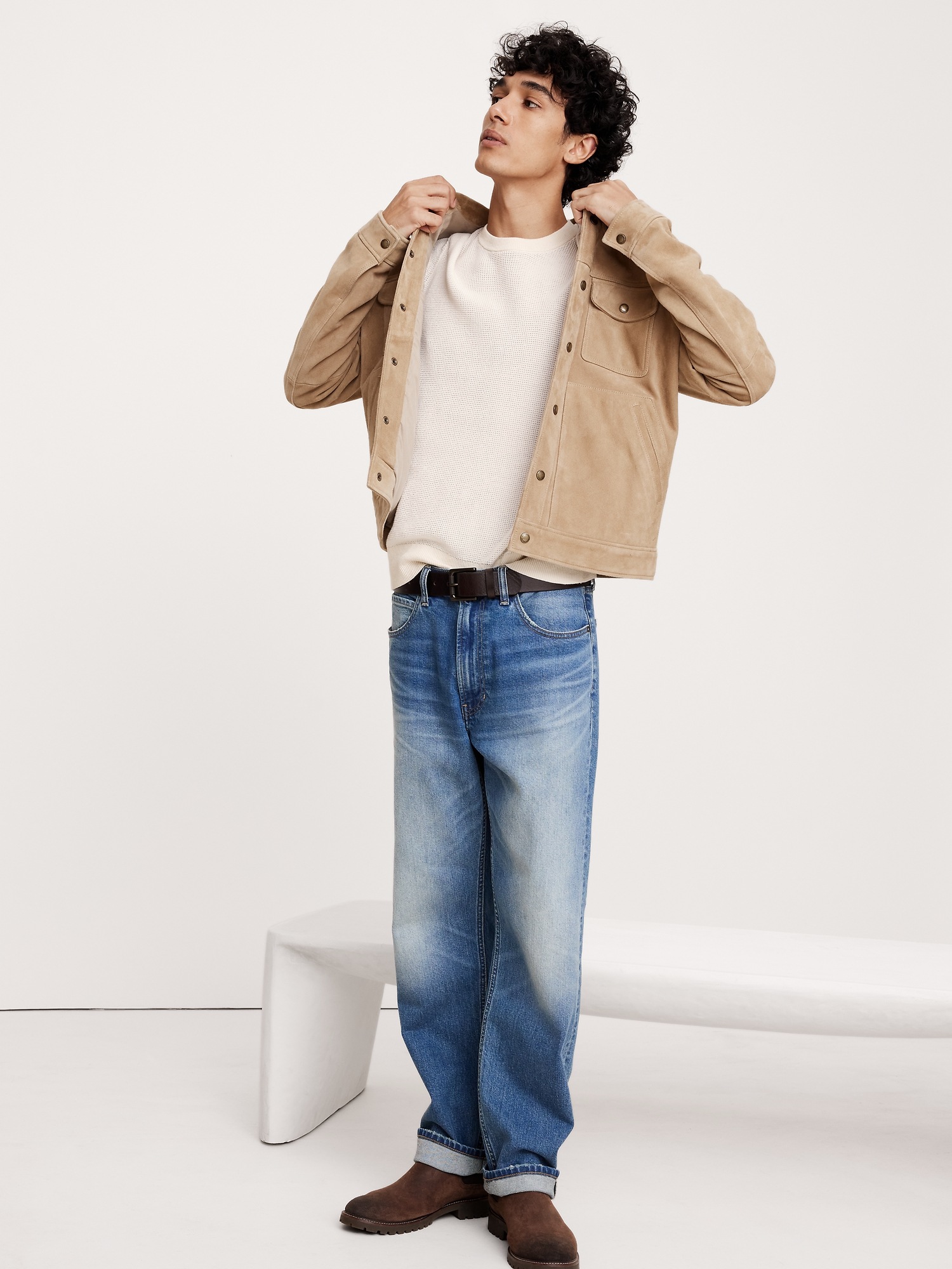 Linen-Cotton Waffle-Knit Sweater