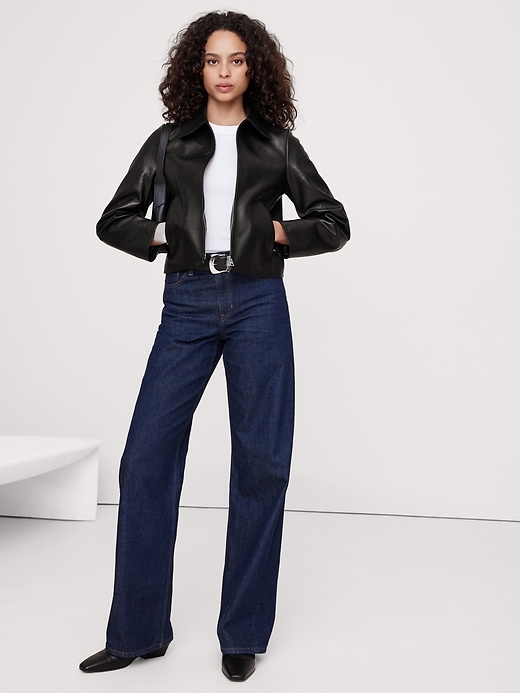 Water-Resistant Cropped Bomber Jacket