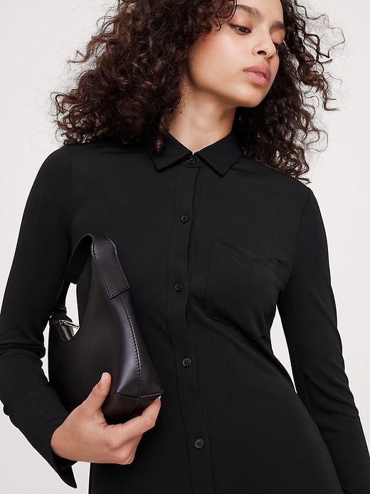black shirt dress banana republic Selma Long Dress Polka Lemon