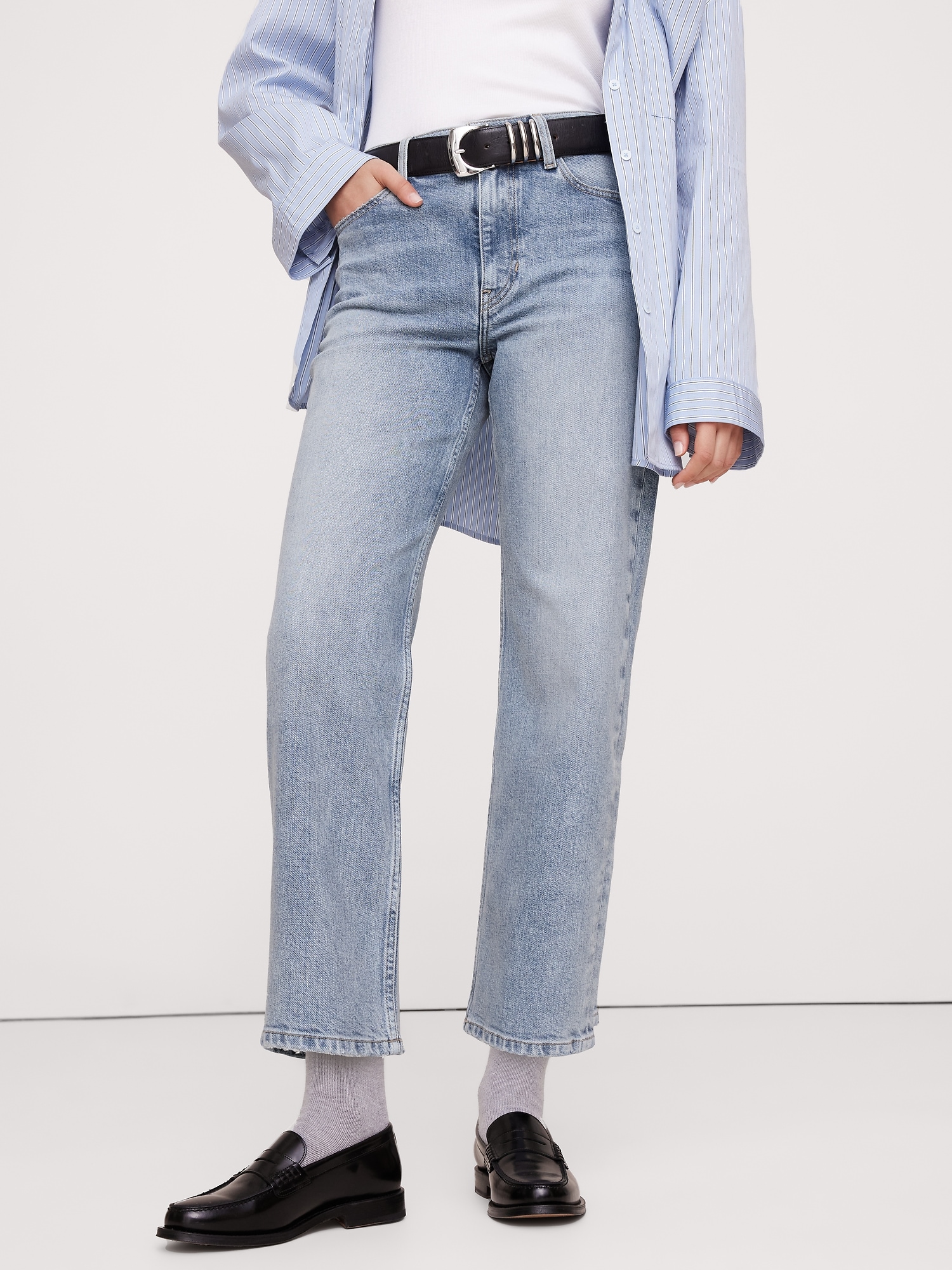 High-Rise Straight Ankle Jean