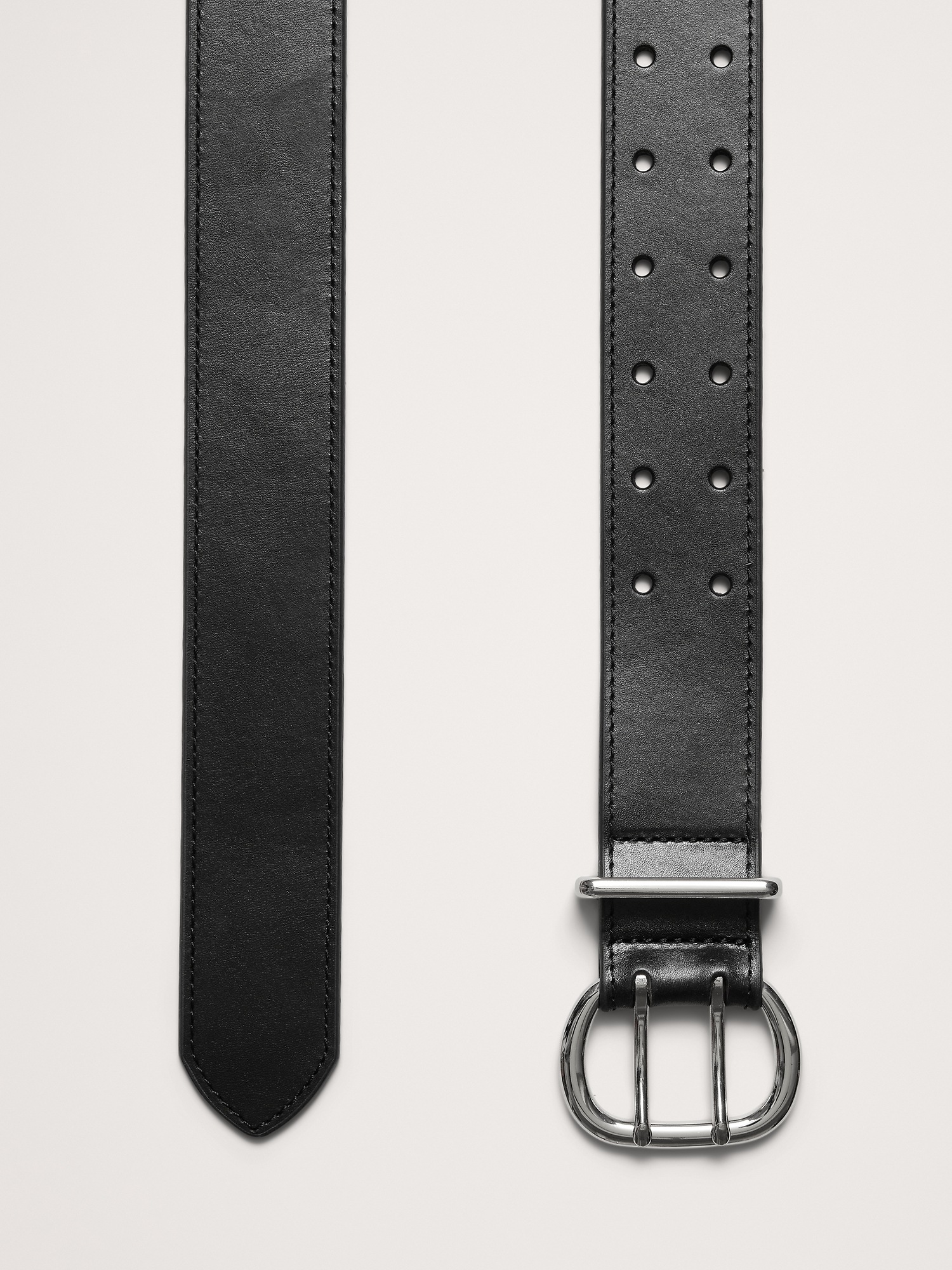 Женский ремень Banana Republic Leather Double-Punch Waist Belt, цвет: Чёрный — фото 3