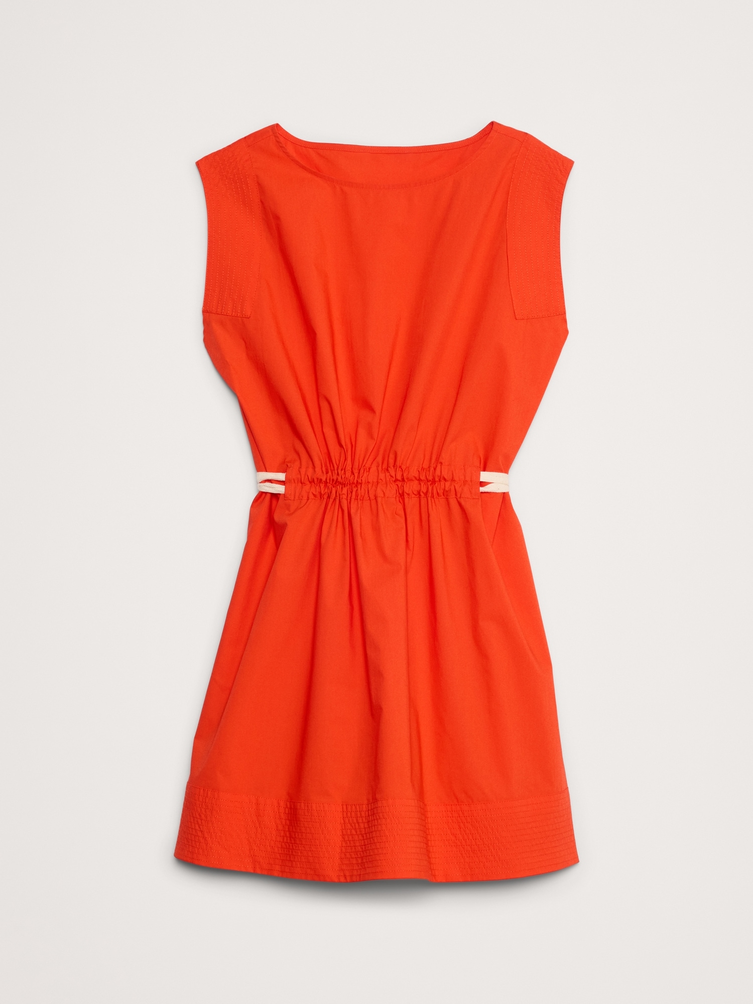 Poplin Cinch-Waist Mini Dress