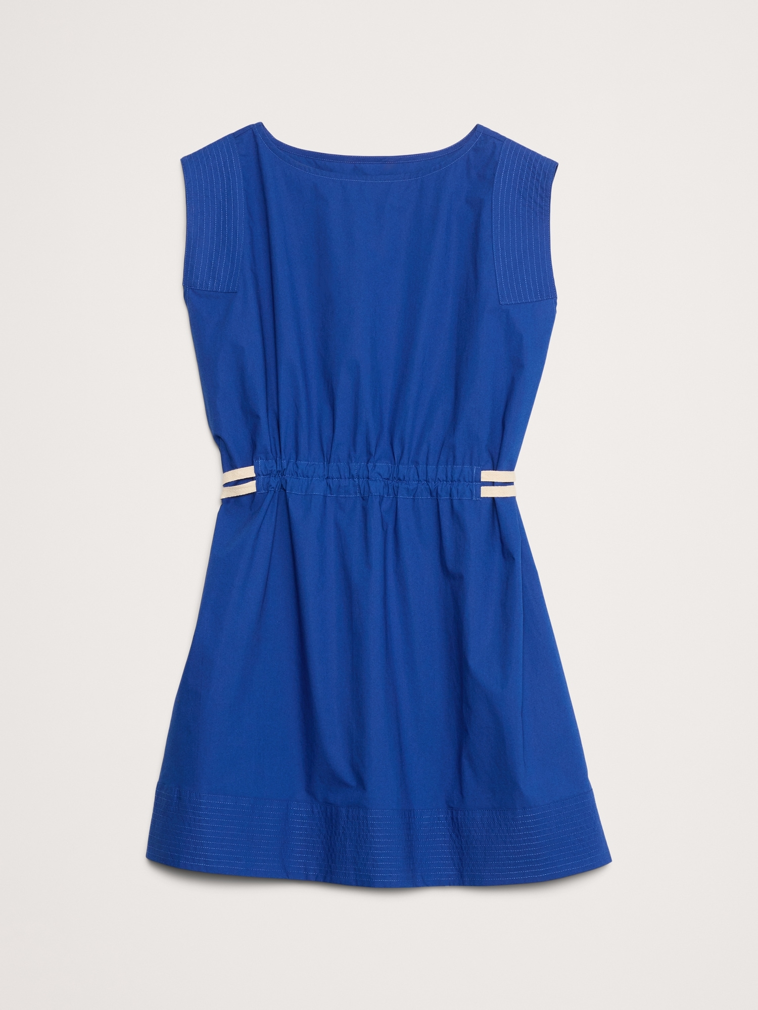 Poplin Cinch-Waist Mini Dress