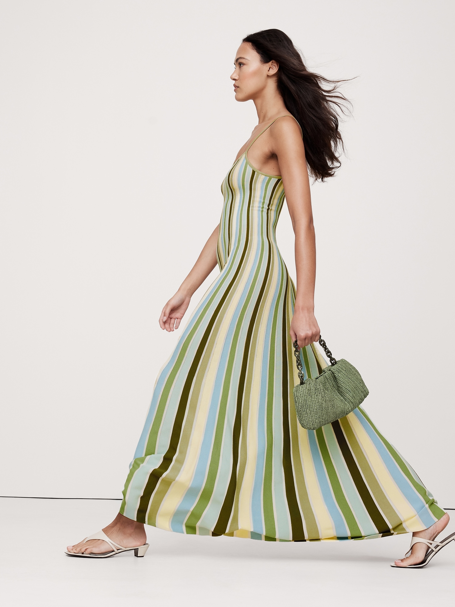 Sculpted Stripe Maxi Dress