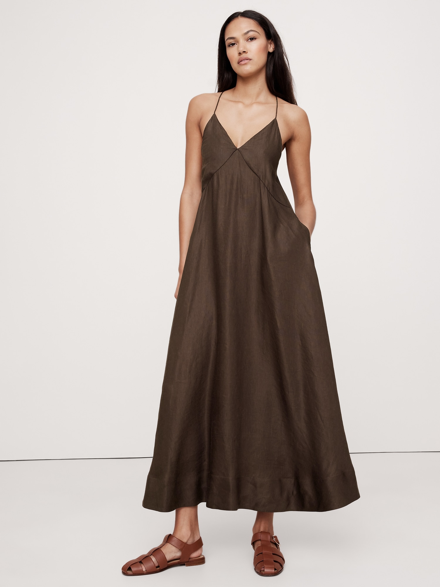 Viscose-Linen Maxi Dress