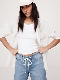 Loose Drawstring Jean