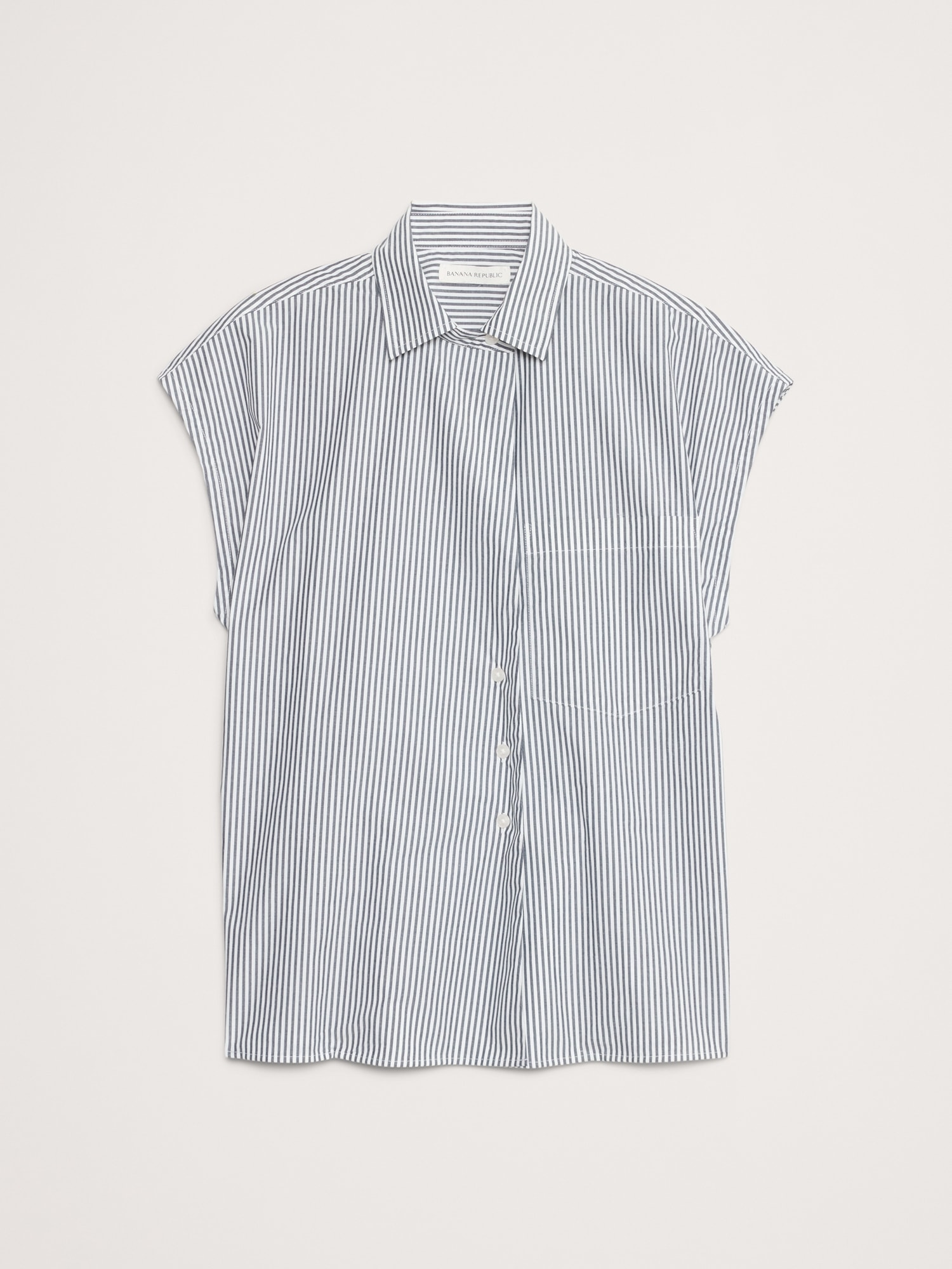 Oversized Cotton Poplin Asymmetrical Tunic