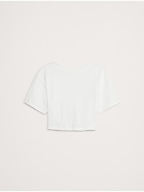 Cotton Cropped Keyhole-Back Top