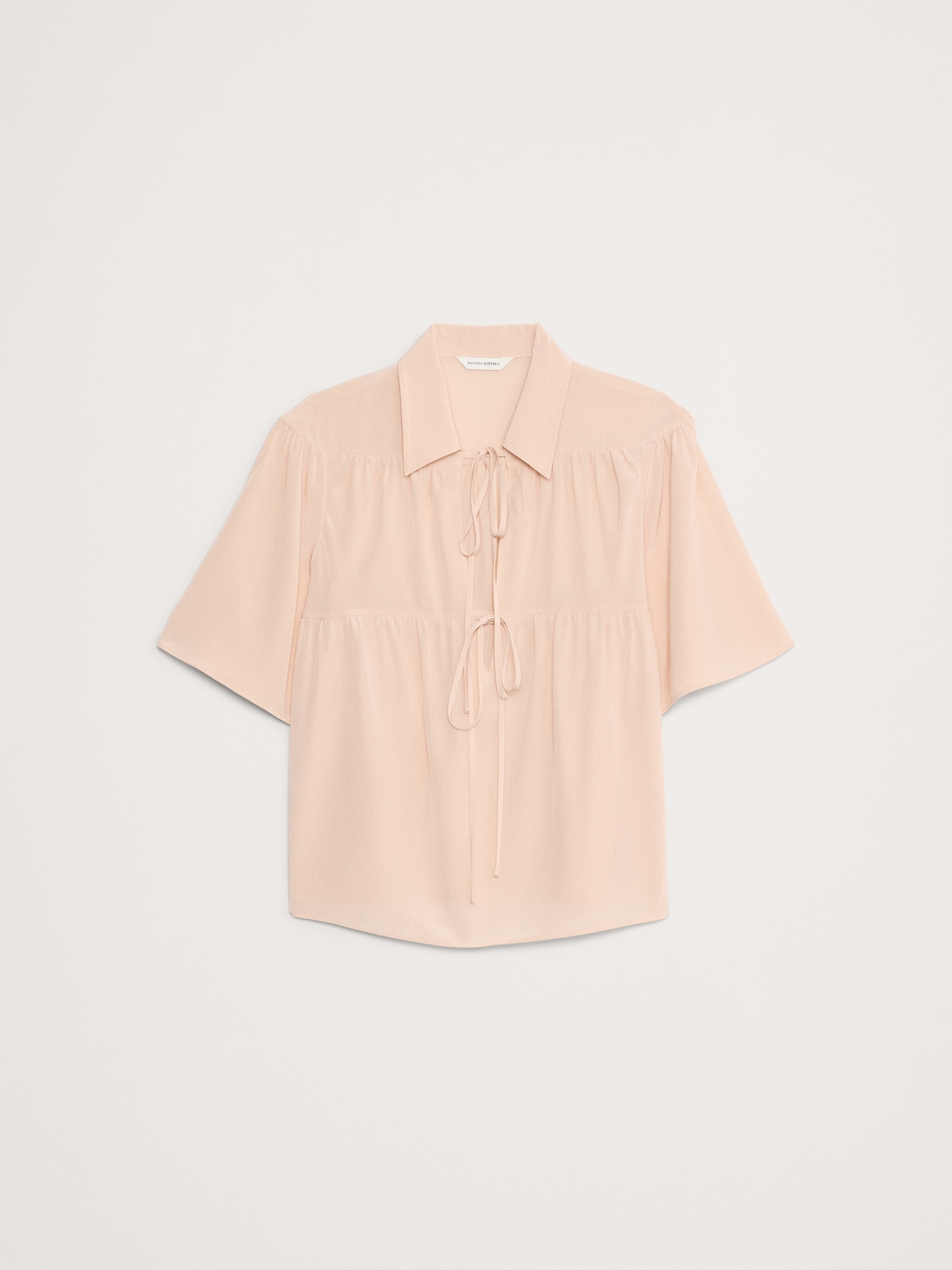 Matte Silk Tie-Front Shirt