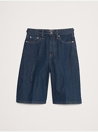 High-Rise Denim Bermuda Short
