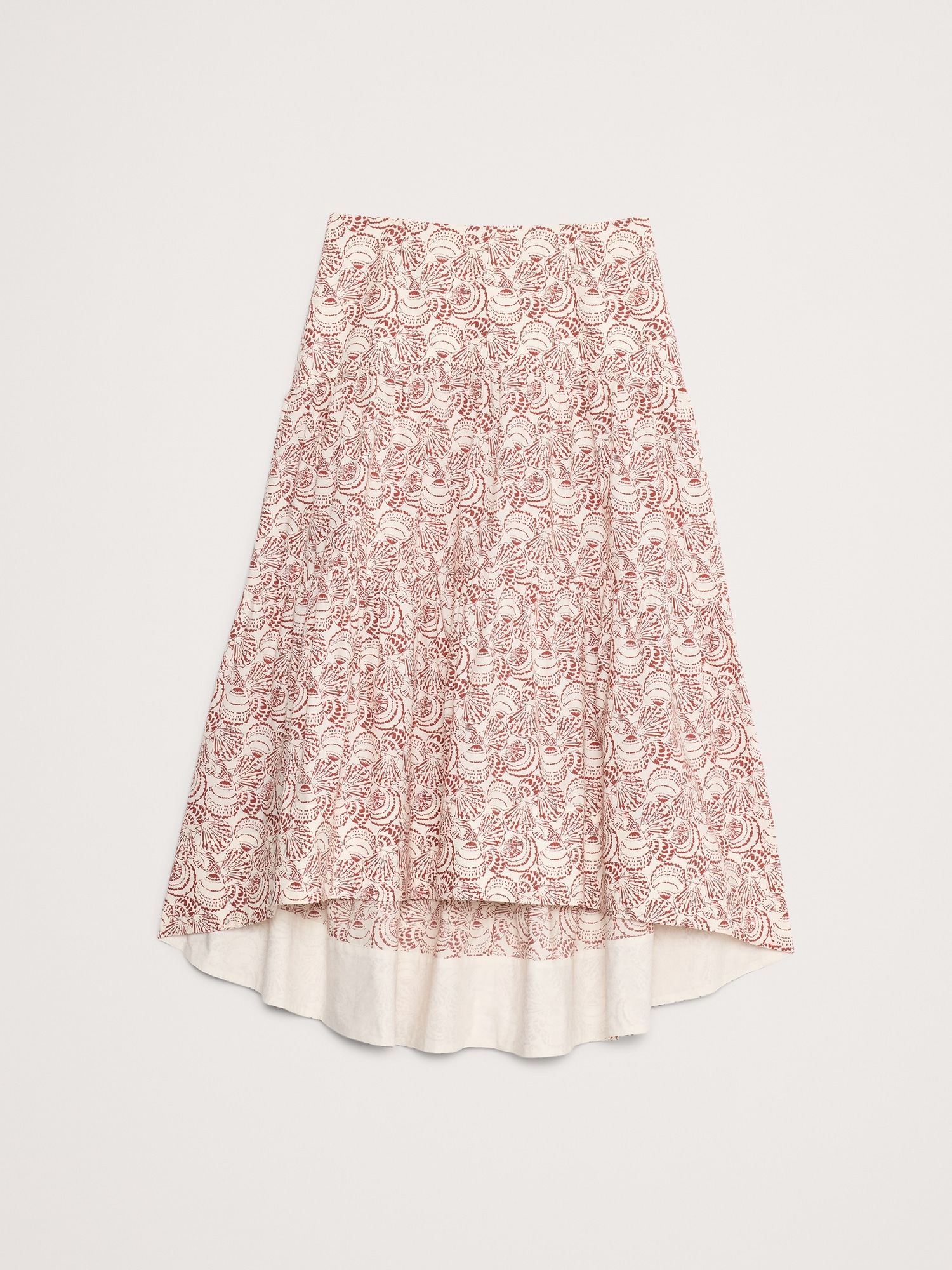 Cotton Poplin Drop-Waist Tiered Skirt