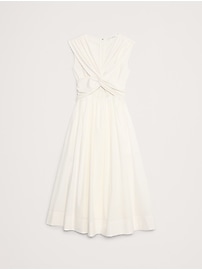 Mixed-Media Cut-Out Midi Dress