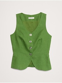 Linen Button-Front Vest