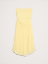 Ruched Drop-Waist Chiffon Skirt