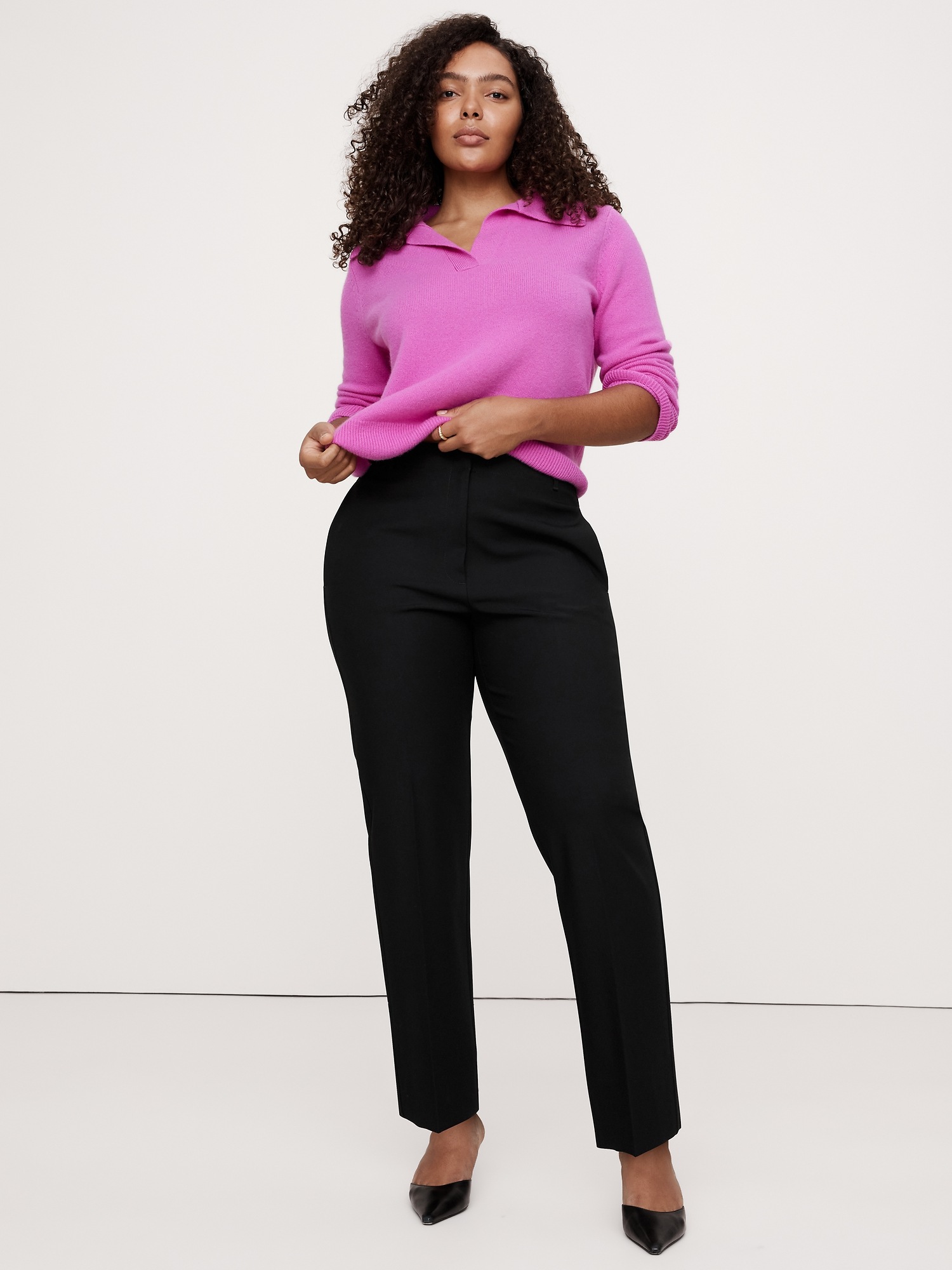 Женские брюки Banana Republic Ultra High-Rise Modern Slim City Stretch Ankle Pant, цвет: Чёрный — фото 4