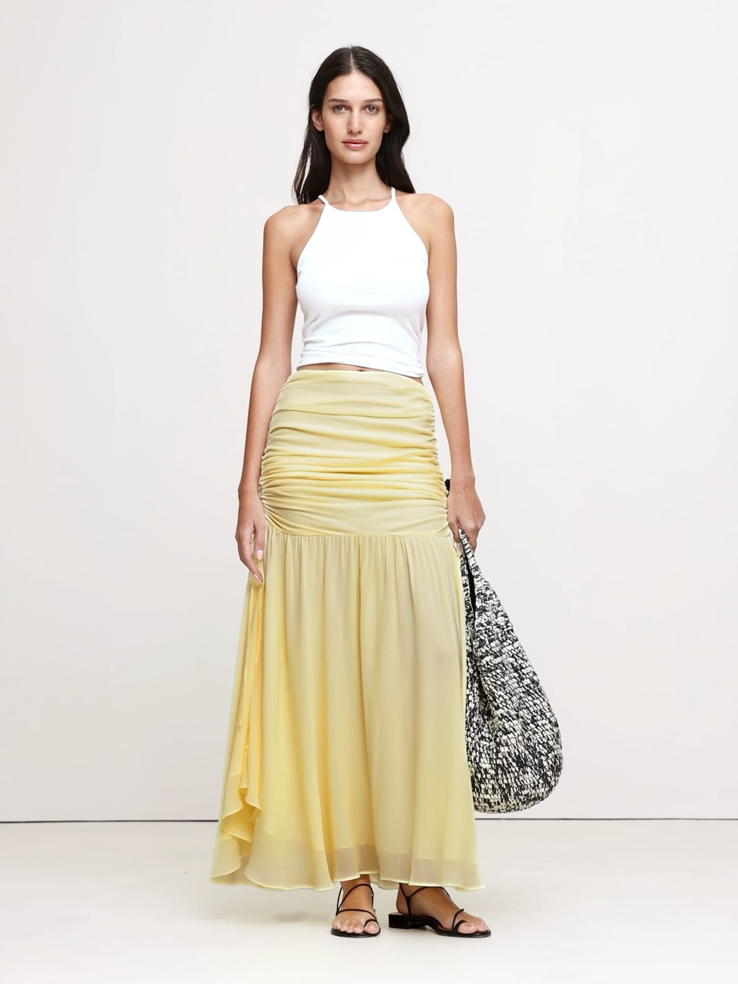 Image number 2 showing, Ruched Drop-Waist Chiffon Skirt