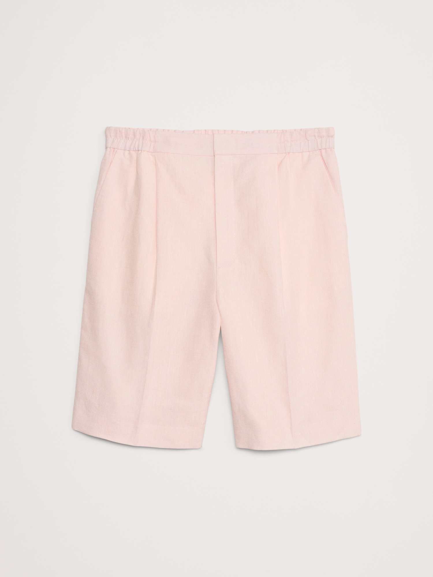 Linen Pleated Pull-On Short