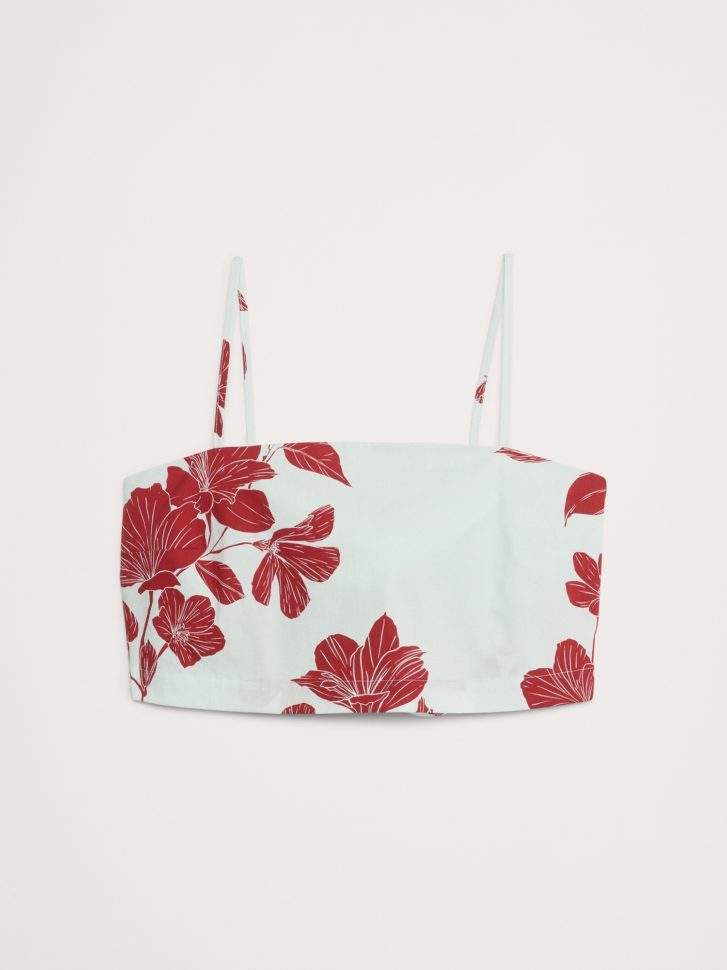 Женский топ Banana Republic Cotton Poplin Cropped Cami, цвет: Синий / Красный — фото 4