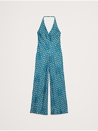 The White Lotus Viscose-Linen Halter Jumpsuit