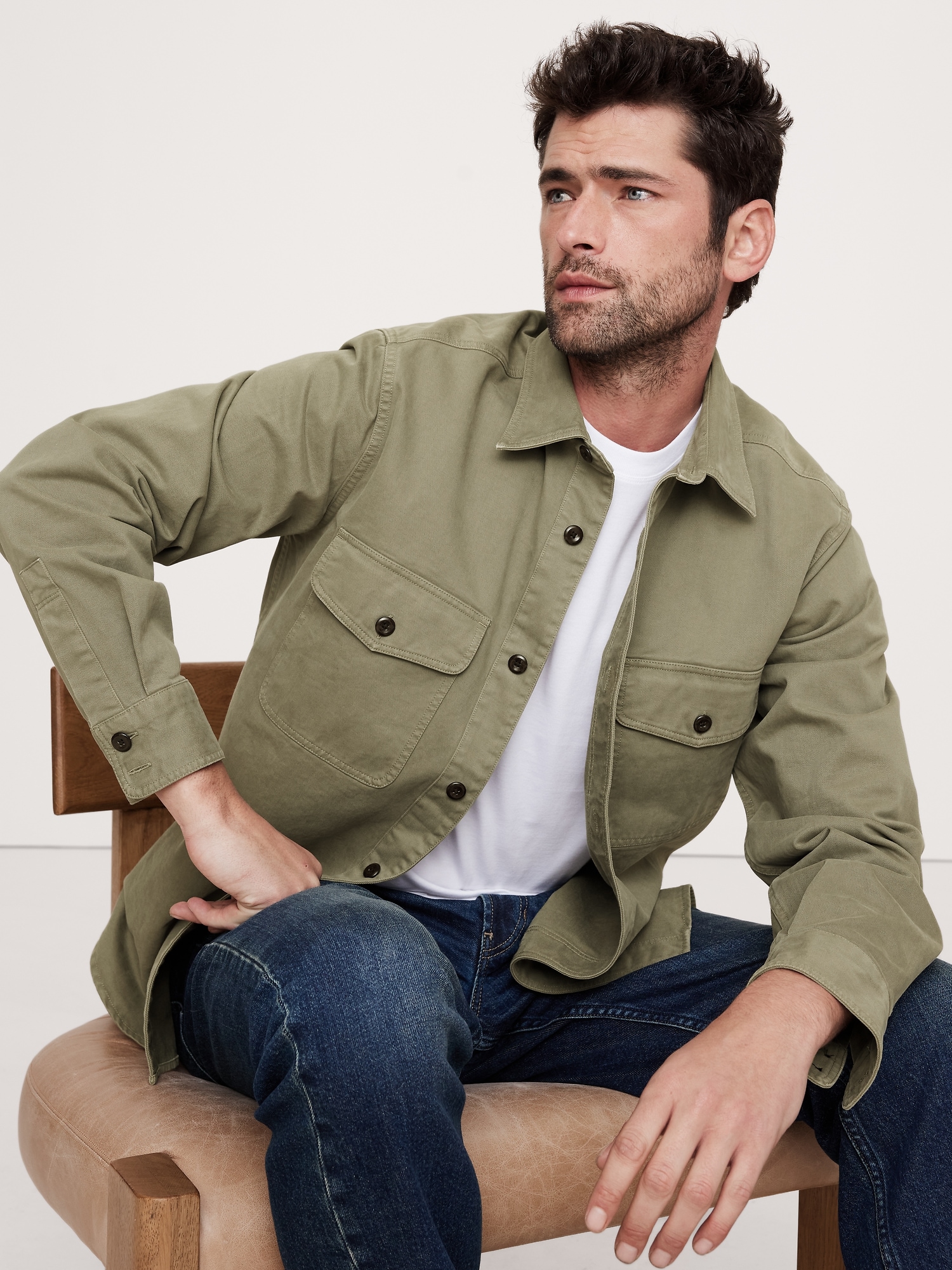 Cotton Twill Shirt Jacket